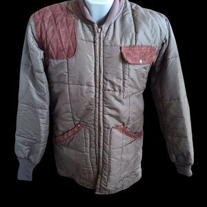 Vintage Men's Puffer Shooting Jacket Medium Bob Allen Quilted Iowa USA Made 80s